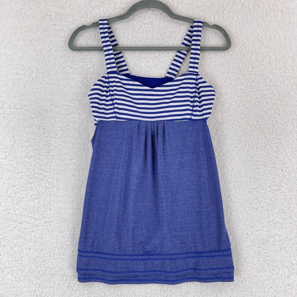 Lululemon‎ Blue Back On Track Tank Top Womens Athletic Pullover Yoga Size 8